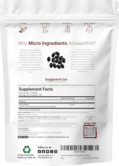 Astaxanthin 12mg – Antioxidant Support for Skin, Eyes & Energy