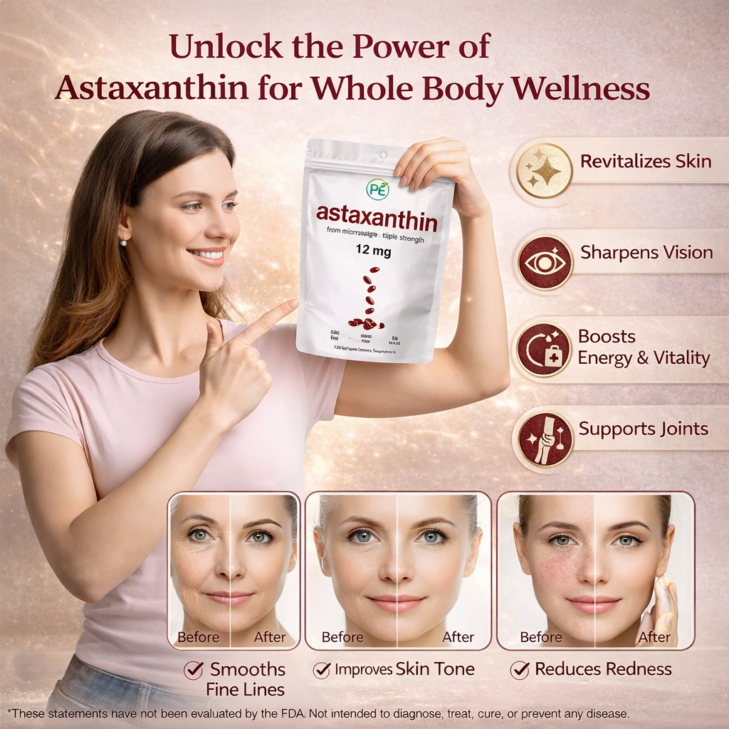 Astaxanthin 12mg – Antioxidant Support for Skin, Eyes & Energy